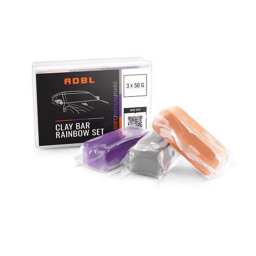 Set Argila Decontaminare Auto Fina, Medie si Dura ADBL Rainbow Set, 150g, 3 buc