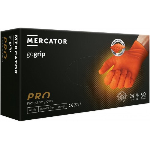 Manusi Nitril Gogrip, Portocaliu, M, 50 buc