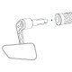 Oglinda Moto Ghidon Oxford Horizon Bar End Mirror, Dreapta